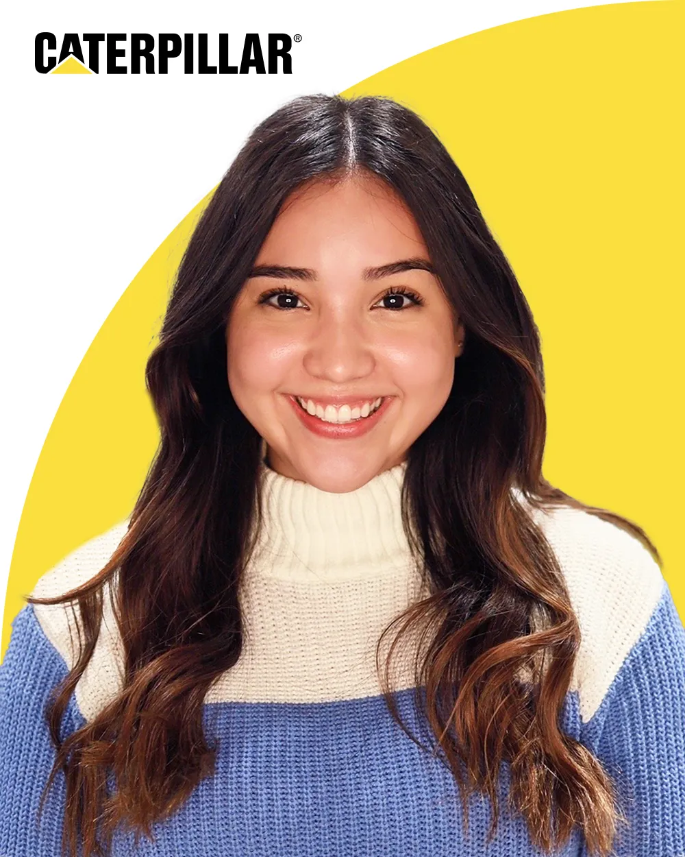 Branded Caterpillar headshot of a smiling woman