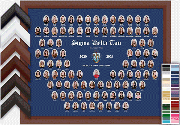 Sigma Delta Eta composite print with frame and color options